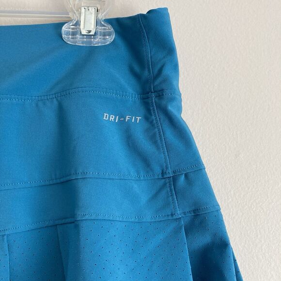 Nike Dri-Fit Pleated Perforated Tennis Court Golf Skort Teal Blue Size Medium - Picture 7 of 8